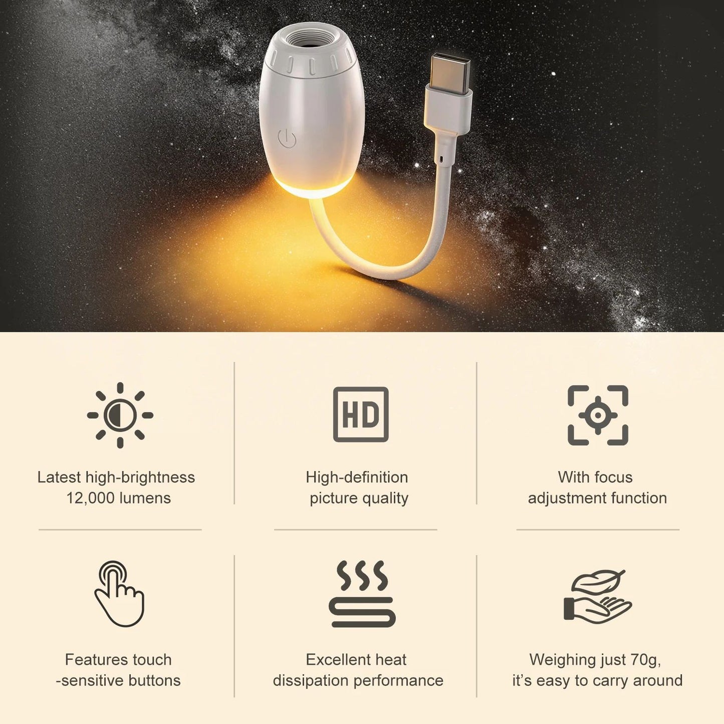 Proiettore Galaxy 2-in-1 Evonix V2